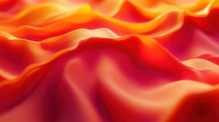 Obraz premium Bold fluid gradient of orange and deep red with soft, blurred waveforms, ideal for vibrant marketing banners.