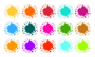 paint splashes or color splats with a vibrant and irregular shape. art, ink splatter design, vector design.