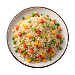 plate of fried rice isolated on transparent background