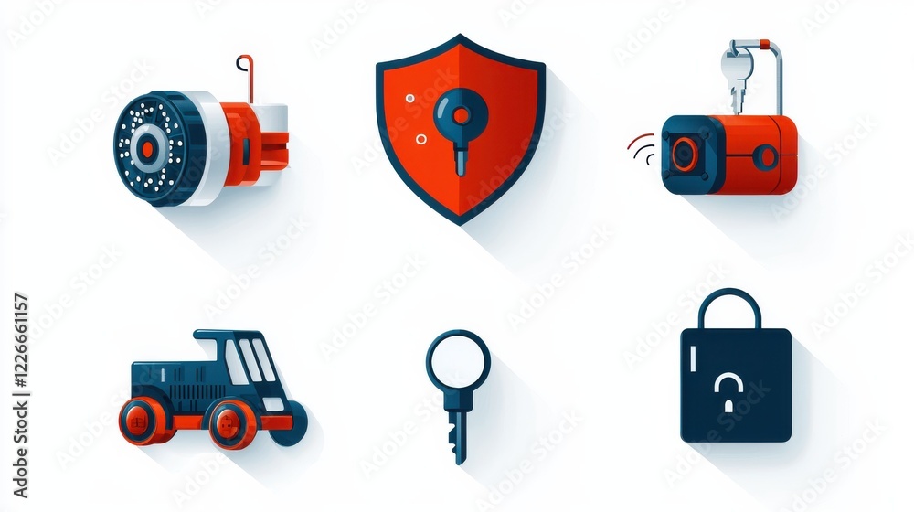 Aufkleber Enhancing data security six icon designs for encryption standards in digital environments