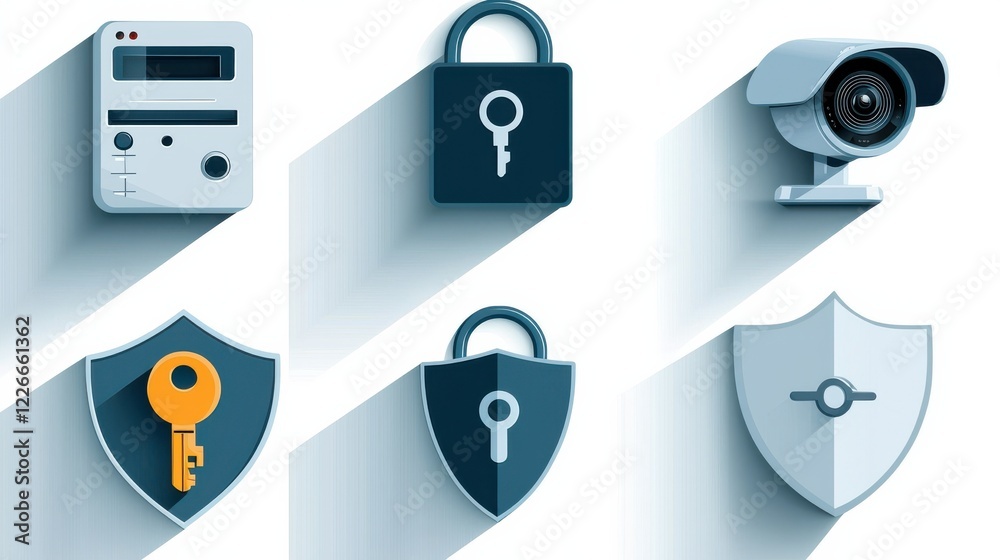 Poster Implementing biometric access control a comprehensive guide to security icons for enhanced protection in digital environments