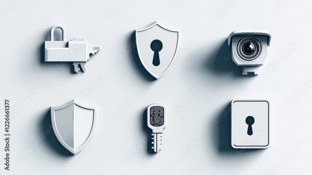Leinwandbilder Implementing access control security icons for fingerprint standards in digital environments