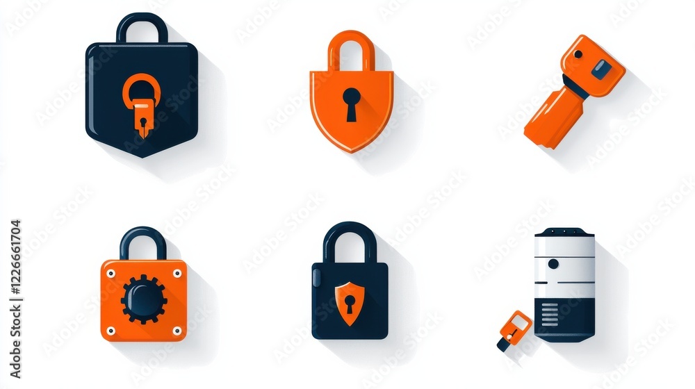 Fototapete implementing iconic cybersecurity tools firewalls and encryption standards in modern digital environ