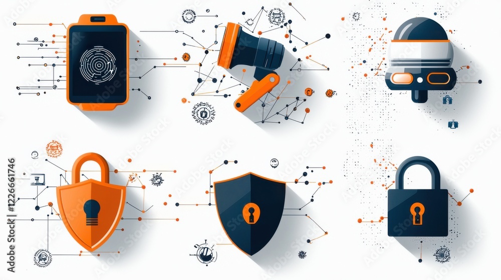 Poster Implementing six essential cybersecurity tools firewalls encryption standards and their impact on network security in modern environments