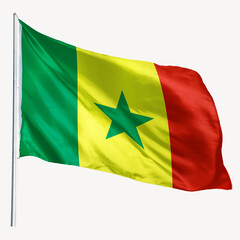 Waving Senegal flag, national symbol graphic