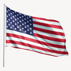 Fototapeta premium Waving United States, US flag, national symbol graphic