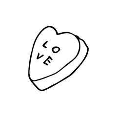 heart shape written love text