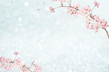 Pink flower, cherry blossom background