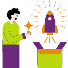 a person holding a small product or prototype illustration