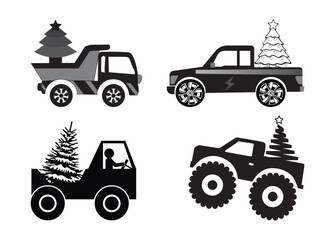 Naklejka premium Chritmas LKW vector, Chritmas LKW clipart, Chritmas LKW silhouette