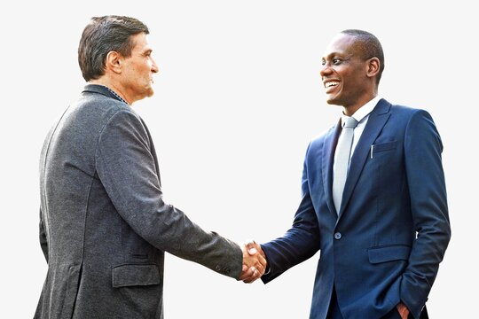 Two men shaking hands isolated image - Powered by Adobe