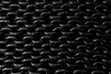 Heavy iron chain. Background of several thick iron chains laid out evenly.