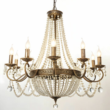recommend clip art: Elegant Illumination: Luxury Chandelier with Lights on White Background"