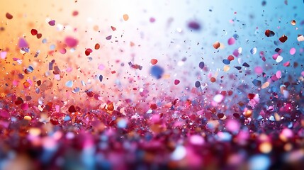 A colorful confetti background perfect for event invitations or banners, featuring vibrant, festive designs for joyful celebrations, party flyers, invitations, and romantic events.