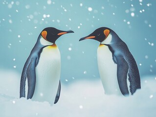 Fototapeta premium penguins on ice