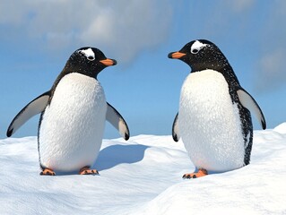 Obraz premium group of emperor penguins