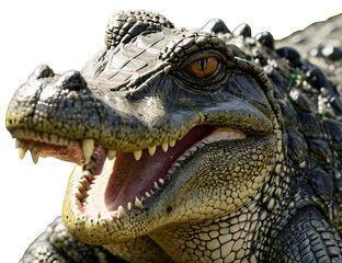 Fototapeta premium crocodile head isolated on white