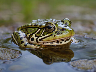 Fototapeta premium bullfrog in the water