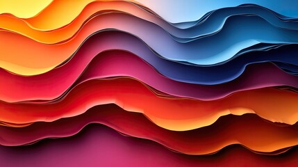 A dynamic paper cut design with colorful gradient layers and holographic reflections framing a blank center, ideal for invitations, flyers, banners, and promotional designs with text.