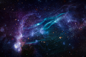 Vibrant cosmic galaxy space scene