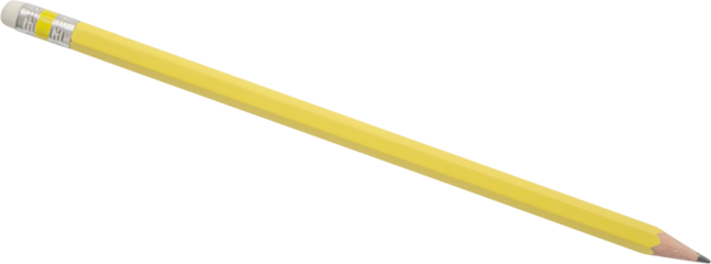 Yellow pencil isolated on white background close up
