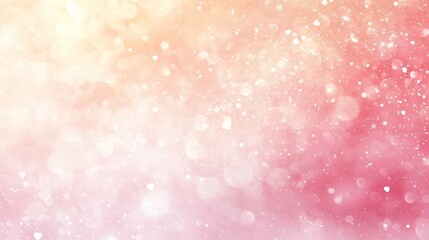 Abstract pink and orange bokeh background with sparkles and glitter.