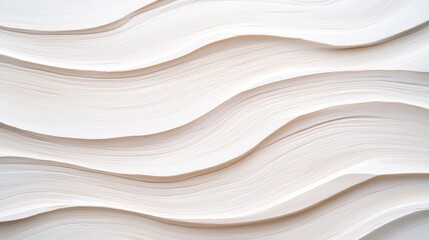 Obraz premium Close up of a white wall with wavy lines and a top view of white wood texture background