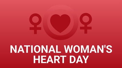 National Woman's Heart Day web banner design illustration 