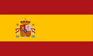 The flag of Spain official national flag isolated vector	