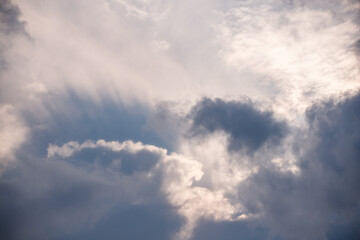 Rays of sunshine through the clouds in Alhambra