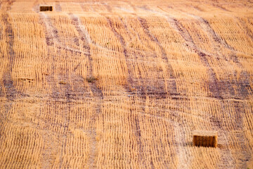 Two Bales of straw in a stubble field in Carrizosa