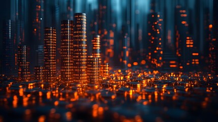 Fototapeta premium Stock market professionals below cascading coins, economic visual theme, 8K realistic picture, copy space