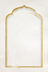 Obraz premium Gold Ramadan door frame background design