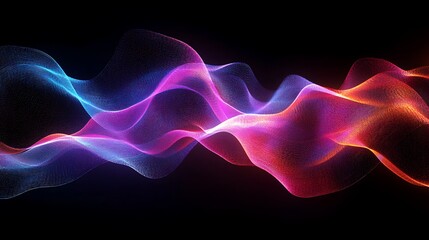 Fototapeta premium Abstract neon background with glowing wave
