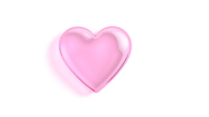 Fototapeta premium Pink translucent shiny heart illustration. Generative AI