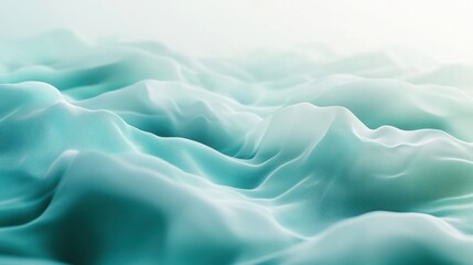 Obraz premium Smooth gradient of pastel green and blue with soft fluid waveforms, ideal for elegant business banners.