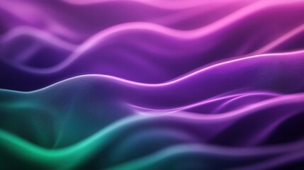 Obraz premium Smooth purple and green gradient with fluid abstract wave patterns, creating a contemporary and sleek backdrop.