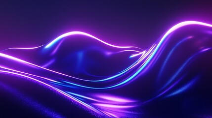 Abstract Purple and Blue Neon Wave Forms
