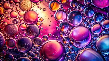 Abstract Pink Purple Water Oil Bubbles Low Light