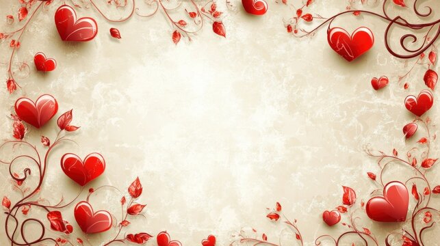 Heart-filled love letter background for romantic occasions and heartfelt messages