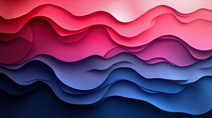 A vibrant abstract background with smooth paper cut layers in shades of red and blue, perfect for graphic design projects, social media backgrounds, and posters.