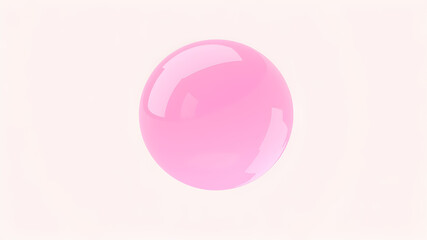 Obraz premium minimalist scientific dynamic abstract pink sphere with translucency on a white background. Generative AI