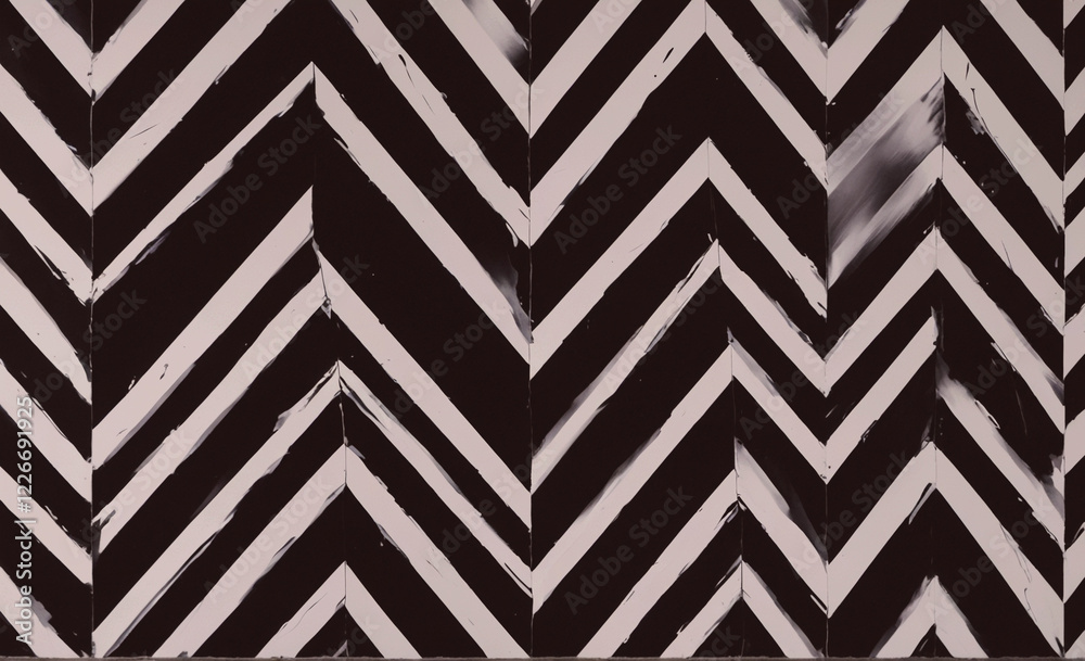 Poster A black and white striped pattern with a zigzag design. The pattern is very bold and has a strong visual impact