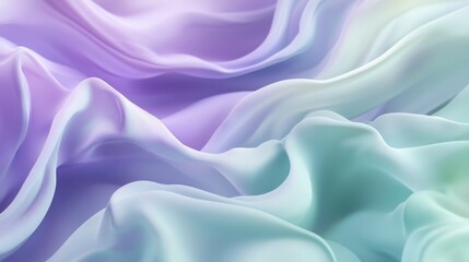 Obraz premium Soft, flowing waves of lavender and mint green in a blurred fluid vector background, ideal for corporate ads.