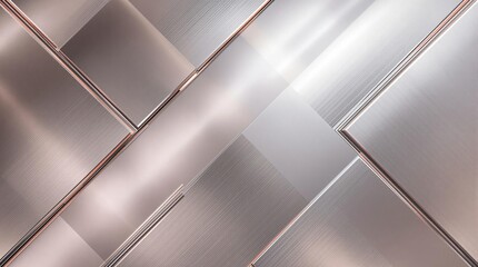 Obraz premium Glossy metallic surface with geometric shapes and lines, modern art, edgy, metallic polished glossy abstract background, contemporary