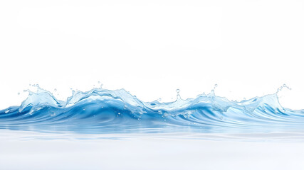 panorama, 3d realistic, water splash in the shape of a wave, isolated. Generative AI