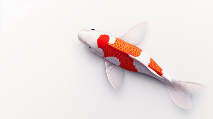 Fototapeta premium Koi fish swimming gracefully with vibrant orange and white patterns.