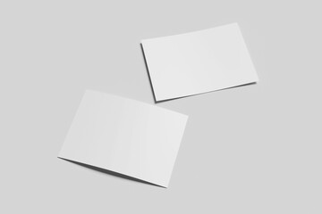Realistic blank postcard for mockup. 3D Rendering.