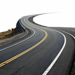 Fototapeta premium Endless Journey: Winding Two-Lane Road Vanishing into the Distance