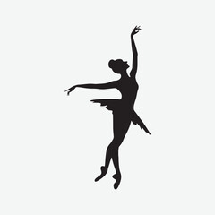 Discover stunning vector art of dancing ballet silhouettes in black on a white background. Perfect for designs, posters, and decor, these elegant ballet poses capture the grace and fluidity of dance © Mohammad Jaber